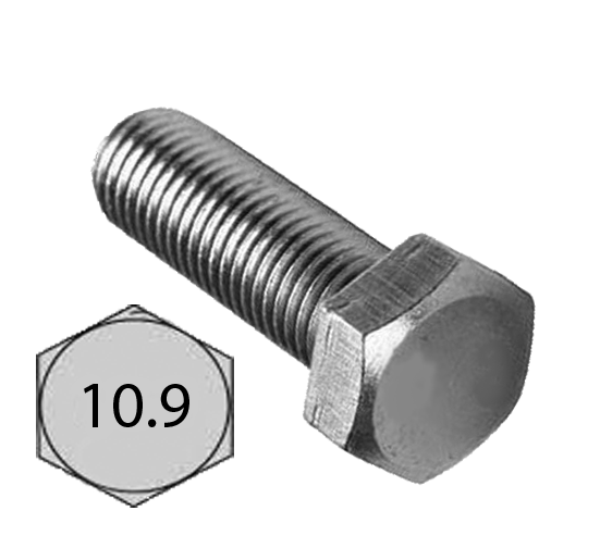 M20 - 2.50 X 75 (PT), DIN931-10.9 HEX CAP SCREW COARSE ZINC PLATED